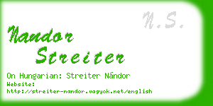 nandor streiter business card
